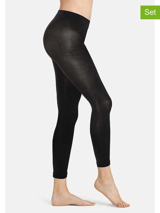 Zdjęcie produktu camano Legginsy (2 pary) w kolorze czarnym - 80 DEN rozmiar: 42 / 44