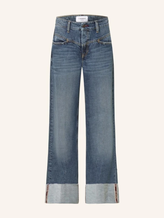 Zdjęcie produktu Cambio Dżinsy Z Szerokimi Nogawkami Antonia blau 5068 faded cross fringed