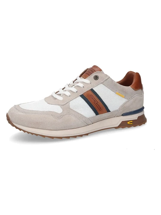 Zdjęcie produktu Camel Active Skórzane sneakersy w kolorze jasnobrązowo-beżowo-białym rozmiar: 44