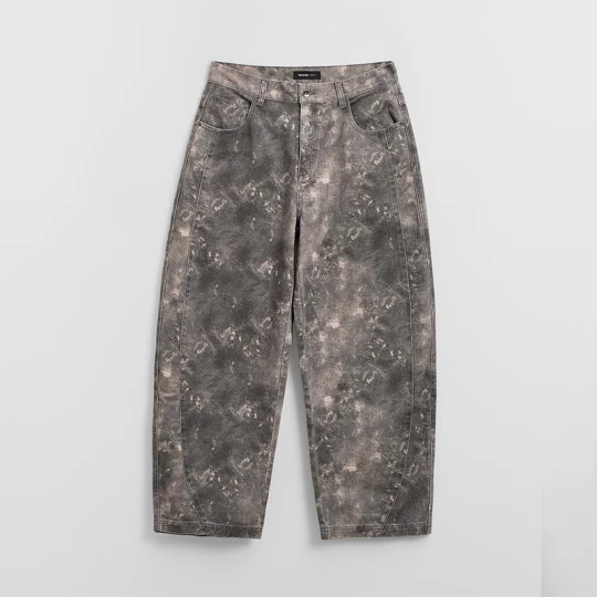 Zdjęcie produktu Camo spodnie typu barrel fit House czarny