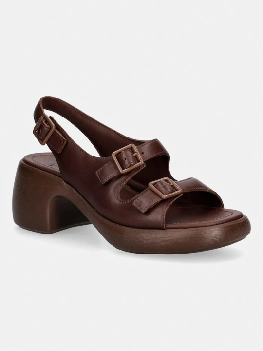 Zdjęcie produktu Camper sandały na wysokim obcasie skórzane Thelma Sandal brązowy