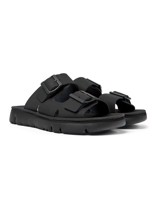Zdjęcie produktu Camper Skórzane klapki "Oruga" w kolorze czarnym rozmiar: 40