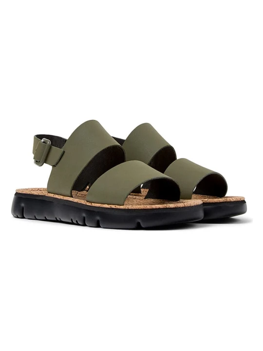 Zdjęcie produktu Camper Skórzane sandały "Oruga" w kolorze khaki rozmiar: 41