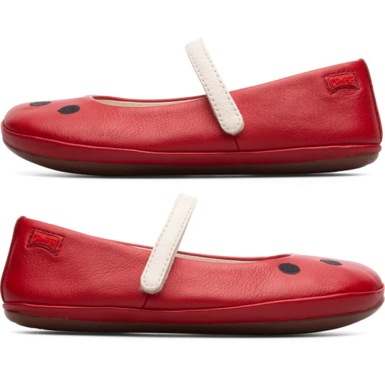 Zdjęcie produktu CAMPER Twins - Baleriny dla Dla dziewczynek - Czerwony, Skóra licowa