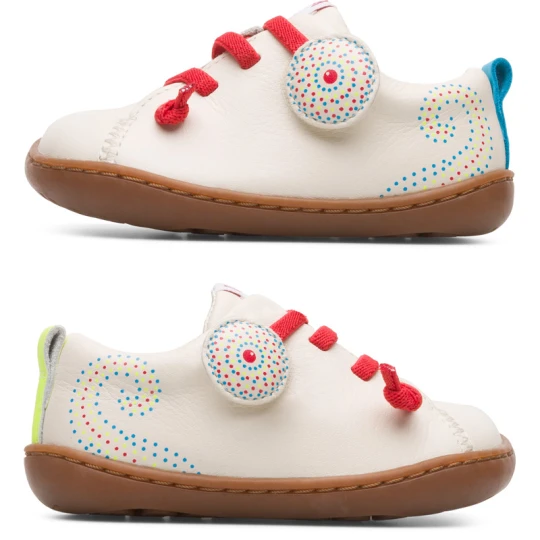Zdjęcie produktu CAMPER Twins - Eleganckie obuwie sportowe dla Firstwalkers - Beżowy, Skóra licowa