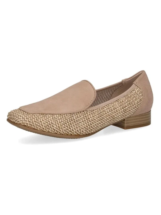 Zdjęcie produktu Caprice Skórzane slippersy w kolorze beżowym rozmiar: 38