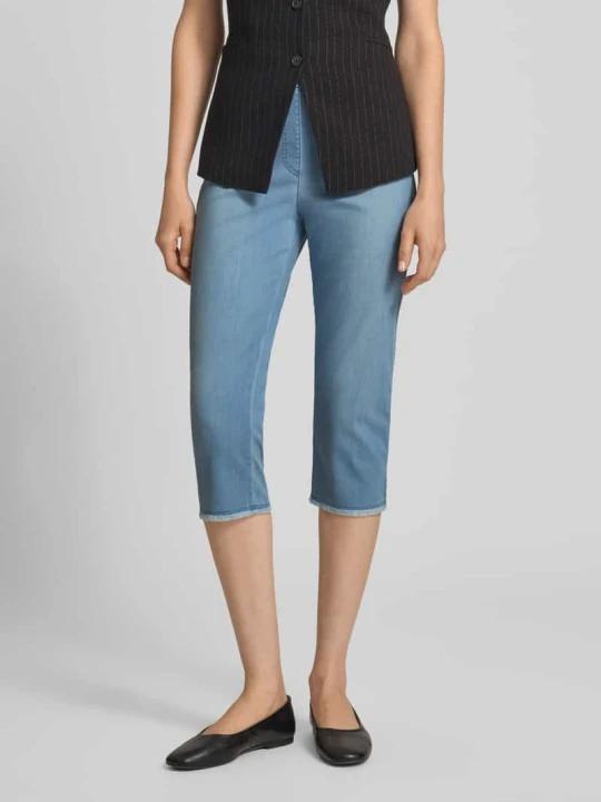 Zdjęcie produktu Caprijeans o kroju slim fit z mieszanki bawełny z elastycznym pasem Raphaela By Brax Niebieski