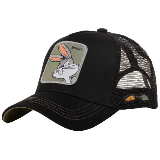 Zdjęcie produktu Capslab Bunny Looney Tunes Trucker Cap CL-LOO-1-BUN1, Męskie, Czarne, czapki z daszkiem, bawełna, rozmiar: One size