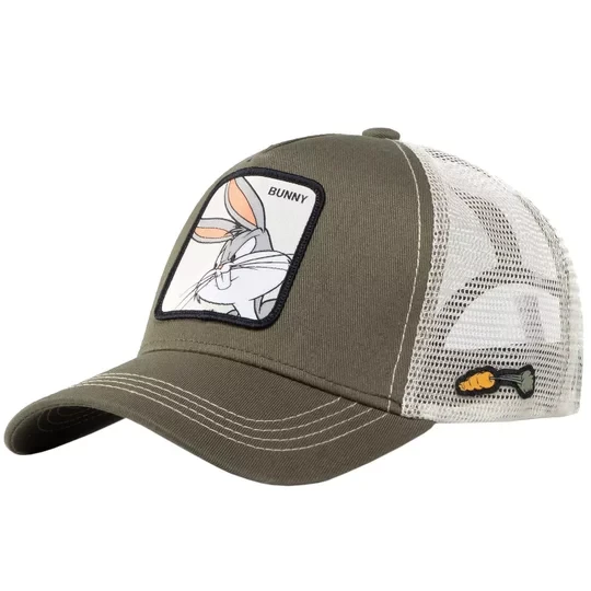 Zdjęcie produktu Capslab Bunny Looney Tunes Trucker Cap CL-LOO-1-BUN2, Męskie, Szare, czapki z daszkiem, bawełna, rozmiar: One size