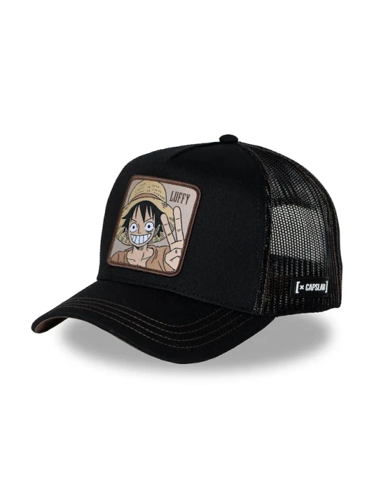 Zdjęcie produktu Capslab czapka z daszkiem trucker z bawełną x Onepiece czarny