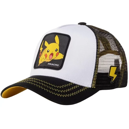 Zdjęcie produktu Capslab Freegun Pokemon Pikachu Cap CL-PKM2-1-PIK5, Męskie, Białe, czapki z daszkiem, poliester, rozmiar: One size