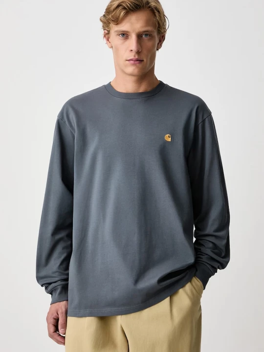 Zdjęcie produktu Carhartt WIP L / Chase T-Shirt I026392 PHOENIX / GOLD longsleeve męski bawełniany