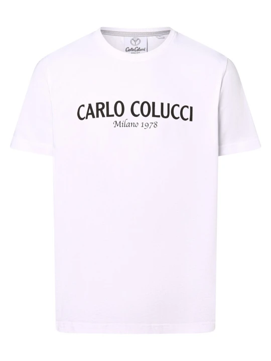 Zdjęcie produktu Carlo Colucci Koszulka Mężczyźni Bawełna biały