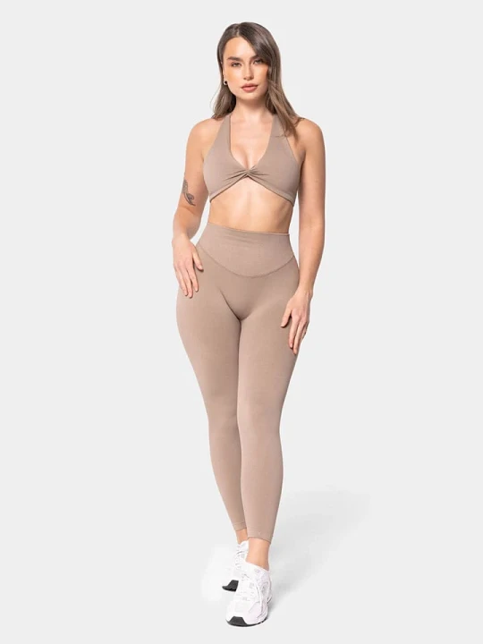 Zdjęcie produktu Carpatree Legginsy sportowe "Accolade" w kolorze beżowym rozmiar: M