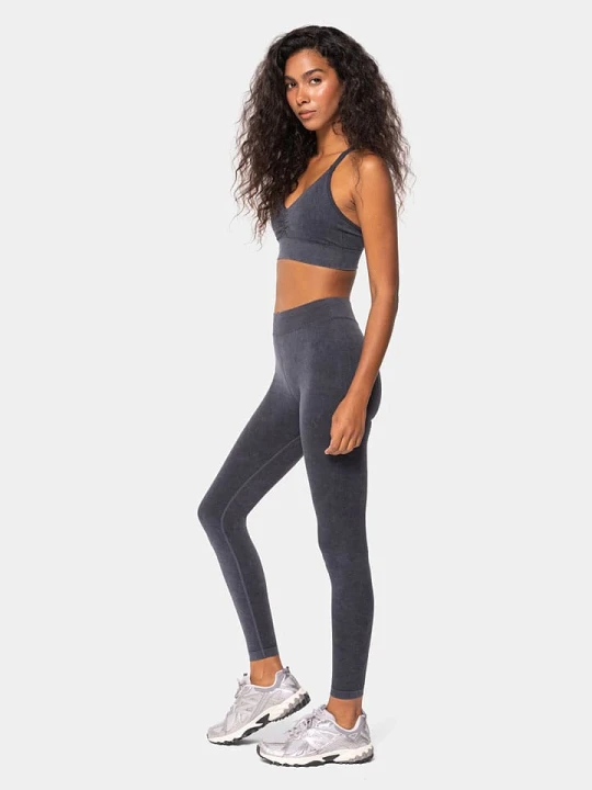 Zdjęcie produktu Carpatree Legginsy sportowe "Marble Story" w kolorze antracytowym rozmiar: M