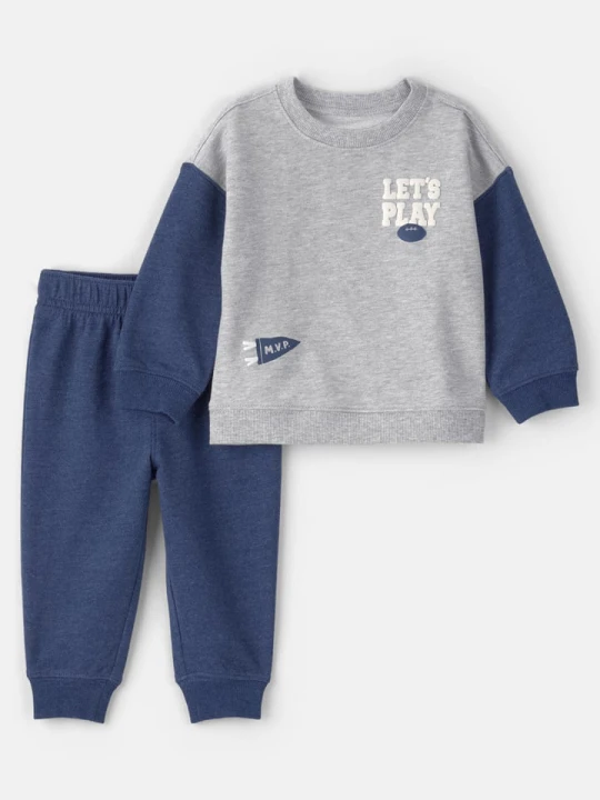 Zdjęcie produktu carter's 2-częściowy zestaw w kolorze szaro-niebieskim rozmiar: 80
