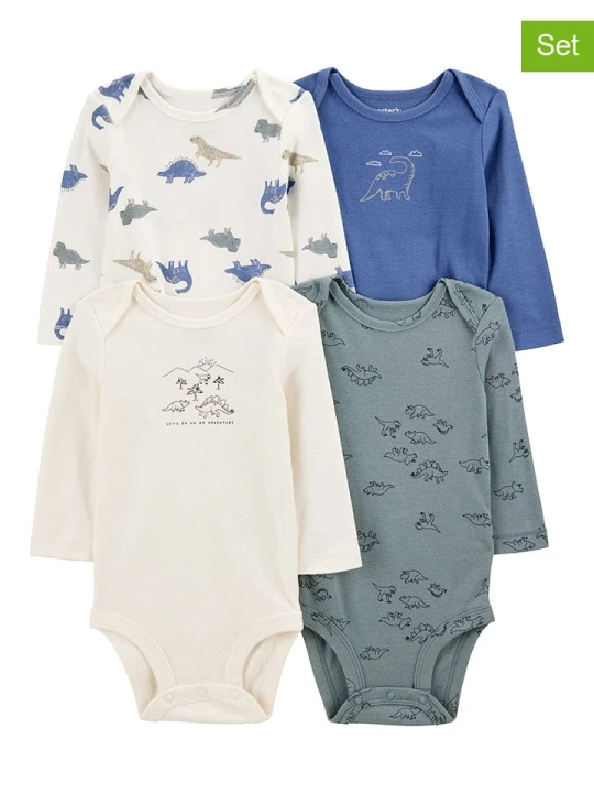 Zdjęcie produktu carter's Body (4 szt.) w kolorze biało-oliwkowo-niebieskim rozmiar: 74