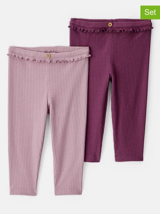 Zdjęcie produktu carter's Legginsy (2 pary) w kolorze fioletowym rozmiar: 86/92