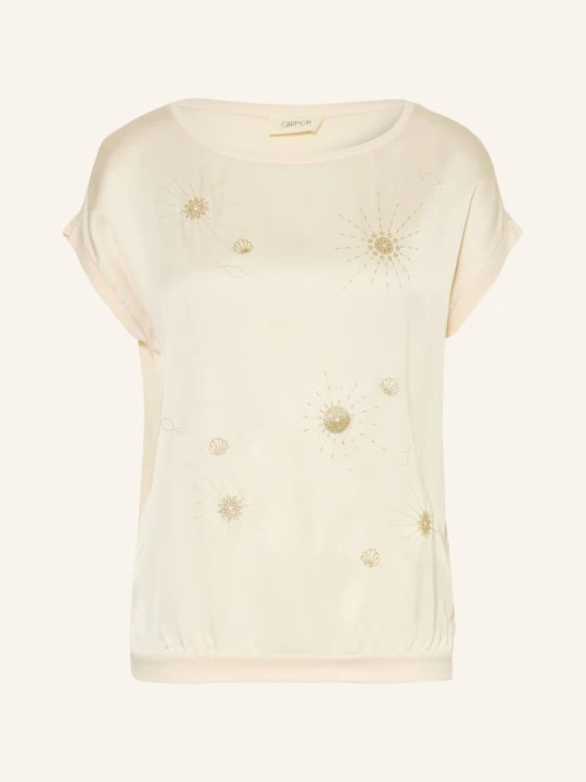 Zdjęcie produktu Cartoon T-Shirt Z Mieszanki Materiałów Z Brokatową Przędzą beige