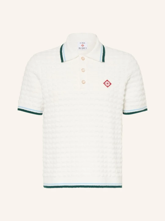 Zdjęcie produktu Casablanca Koszulka Polo Z Frotte, Krój Slim Fit weiss biały