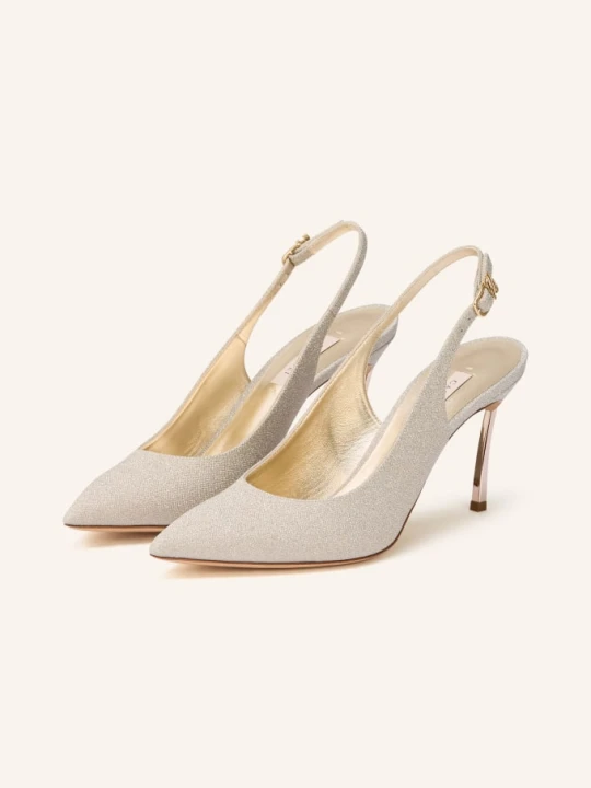 Zdjęcie produktu Casadei Czółenka Typu Slingback beige SREBRNY