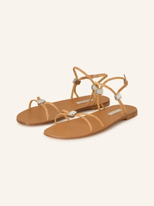 Zdjęcie produktu Casadei Sandały Valentina Z Ozdobnymi Kamykami beige KONIAKOWY