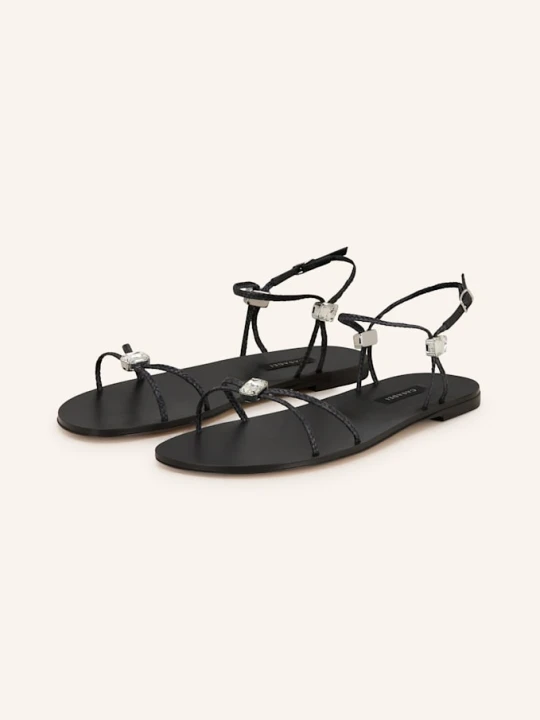 Zdjęcie produktu Casadei Sandały Valentina Z Ozdobnymi Kamykami schwarz CZARNY