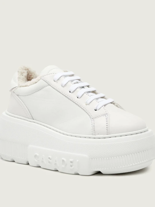 Zdjęcie produktu Casadei Skórzane sneakersy VAL VALSENALES | shearling biały