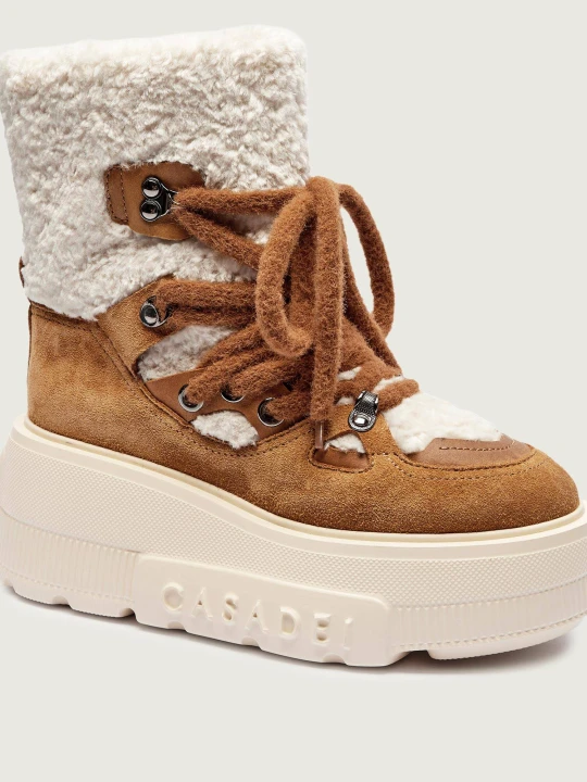 Zdjęcie produktu Casadei Śniegowce Nexus | shearling | zamsz brązowy
