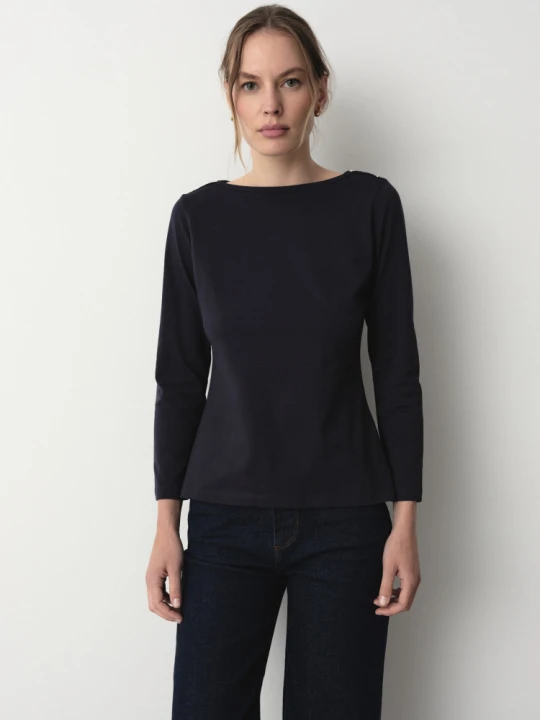 Zdjęcie produktu Casualowy longsleeve w granatowym kolorze Greenpoint