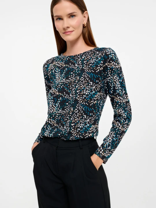 Zdjęcie produktu Casualowy sweter z efektownym printem czarny Greenpoint