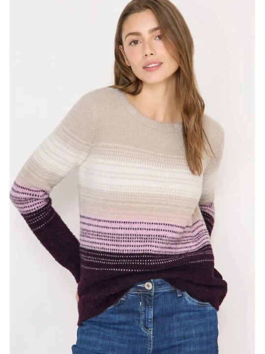 Zdjęcie produktu Cecil Sweter w kolorze beżowo-fioletowym rozmiar: XL