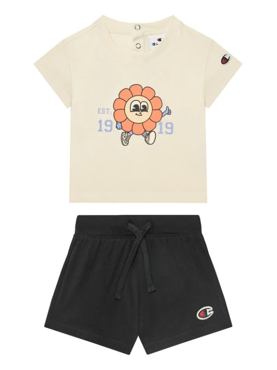 Zdjęcie produktu Champion Komplet t-shirt i spodenki 405117 Beżowy Regular Fit