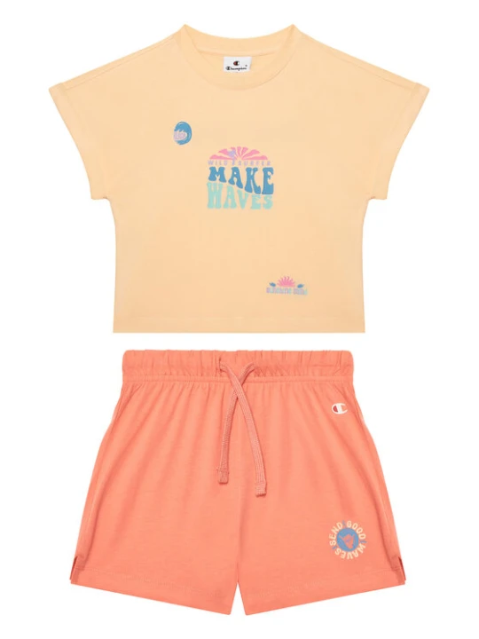 Zdjęcie produktu Champion Komplet t-shirt i spodenki 405127 Pomarańczowy Regular Fit