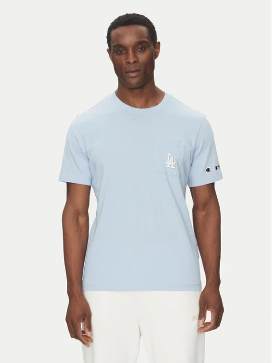Zdjęcie produktu Champion T-Shirt 221038 Błękitny Regular Fit Niebieski jasny