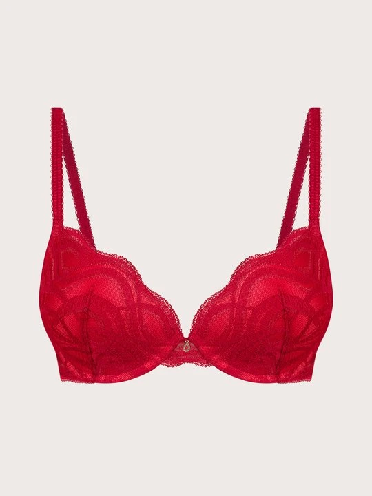 Zdjęcie produktu CHANGE Lingerie Desire Biustonosz Push Up Usztywniany Z Fiszbinami Luxe Czerwony