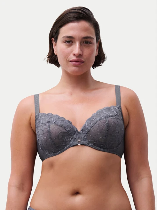 Zdjęcie produktu Chantelle Biustonosz z fiszbiną Fleurs C12M10 Szary