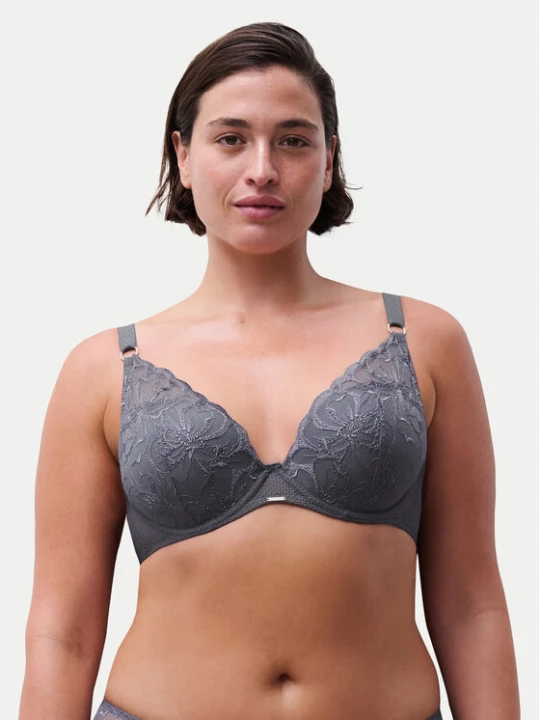 Zdjęcie produktu Chantelle Biustonosz z fiszbiną Fleurs C12M20 Szary