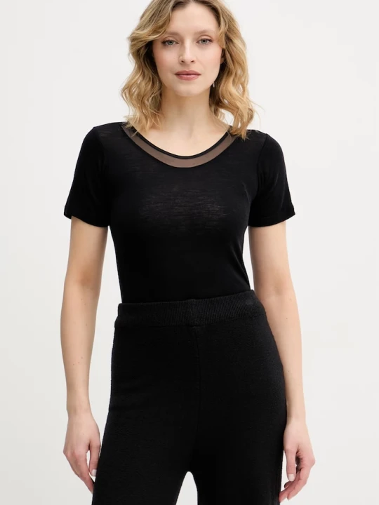 Zdjęcie produktu Chantelle T-shirt basic damski wełniany Juliana czarny