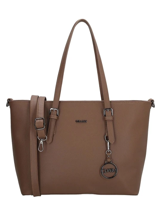 Zdjęcie produktu Charm Shopper bag "Birmingham" w kolorze jasnobrązowym - 41 x 27 x 14 cm rozmiar: onesize