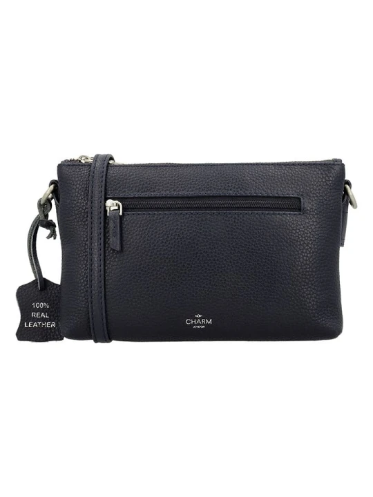 Zdjęcie produktu Charm Skórzana torebka w kolorze granatowym - 22 x 14 x 7 cm rozmiar: onesize