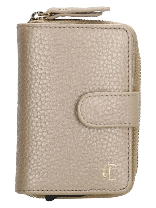 Zdjęcie produktu Charm Skórzany portfel w kolorze beżowym - 7 x 11 x 3 cm rozmiar: onesize