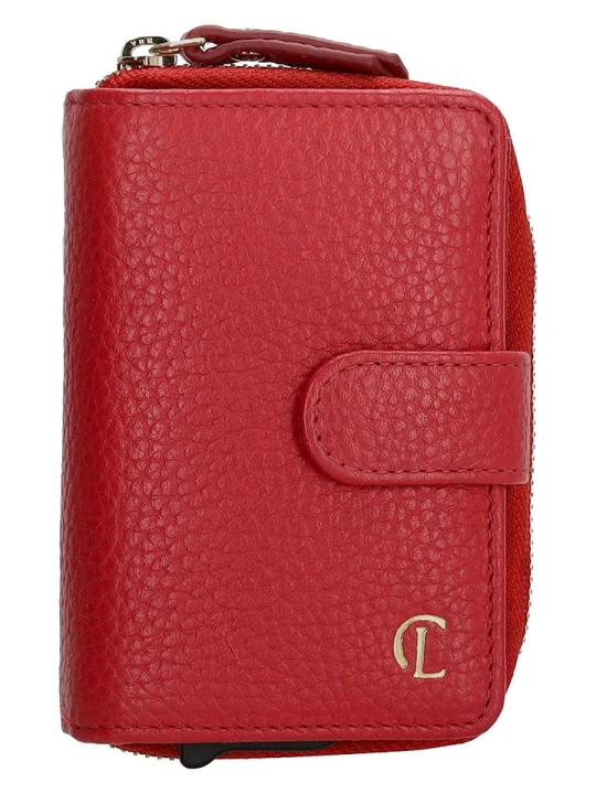 Zdjęcie produktu Charm Skórzany portfel w kolorze czerwonym - 7 x 11 x 3 cm rozmiar: onesize