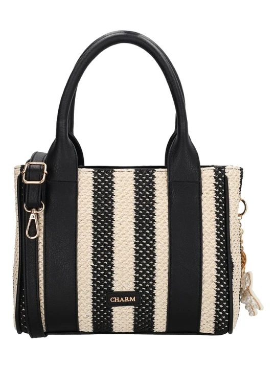 Zdjęcie produktu Charm Torebka "Capri" w kolorze beżowo-czarnym - 27, 5 x 21, 5 x 13 cm rozmiar: onesize