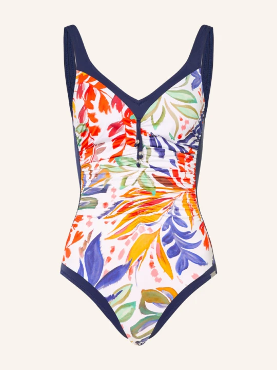 Zdjęcie produktu Charmline Strój Kąpielowy Painted Leaves Z Ozdobnymi Perełkami weiss biały