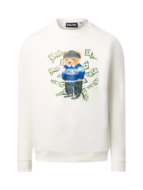 Zdjęcie produktu Chill Pill Bluza - Money Bear Mężczyźni Bawełna biały | wielokolorowy