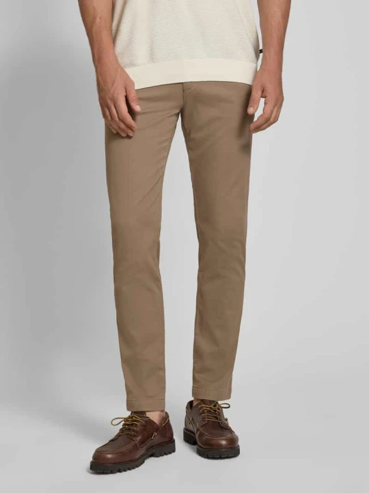 Zdjęcie produktu Chinos o kroju slim fit z mieszanki bawełny Bugatti Beżowy