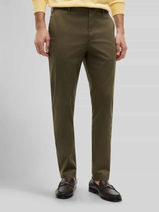 Zdjęcie produktu Chinos o kroju slim fit z mieszanki bawełny model 'BLEECKER' Tommy Hilfiger Khaki
