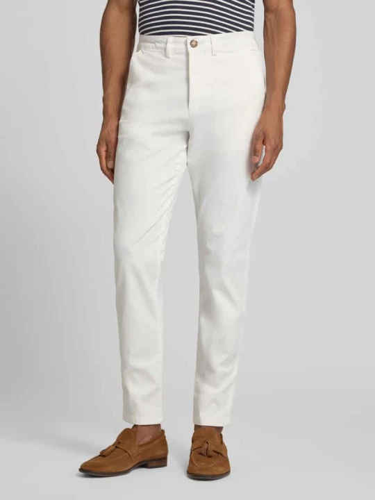Zdjęcie produktu Chinosy o kroju slim fit z mieszanki bawełny Selected Biały