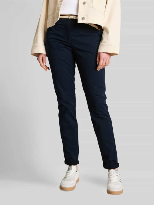 Zdjęcie produktu Chinos o kroju slim fit z mieszanki bawełny Tom Tailor Ciemnoniebieski